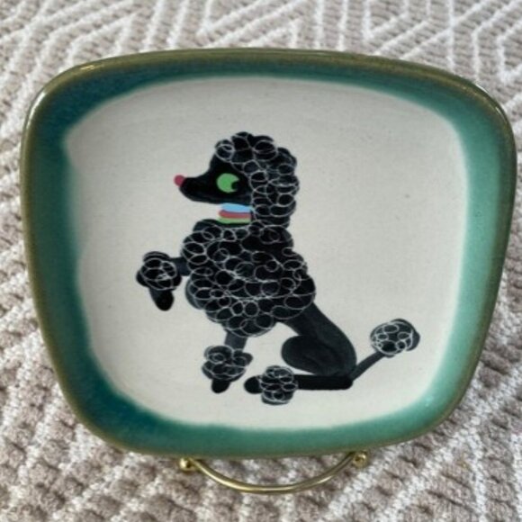 Cute! Vintage Poodle Pottery Bread/Dessert Plate - Picture 4 of 9